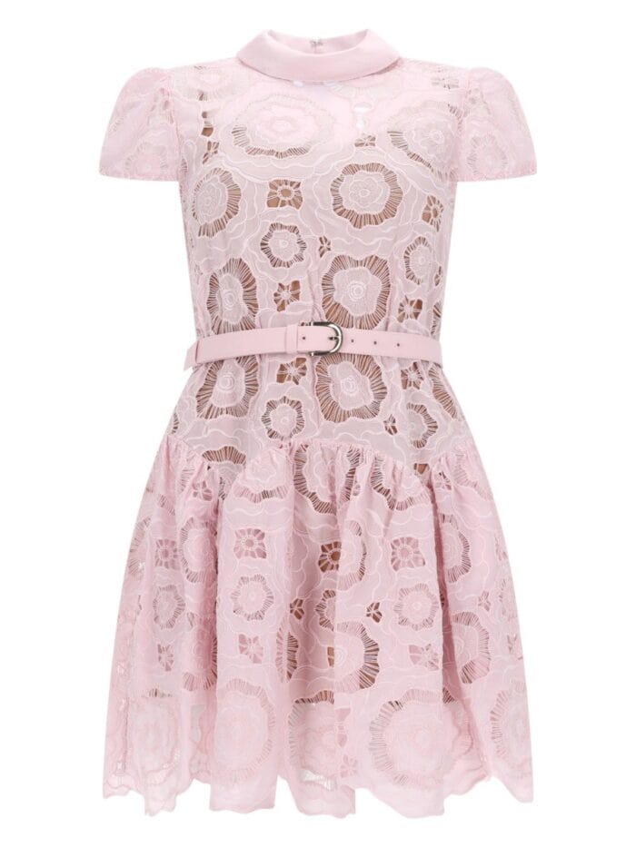 SELF-PORTRAIT FLARED FLORAL LACE DRESS