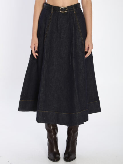 Self Portrait Flared midi skirt