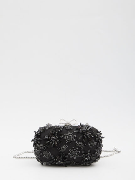 Self Portrait Floral crystal clutch bag