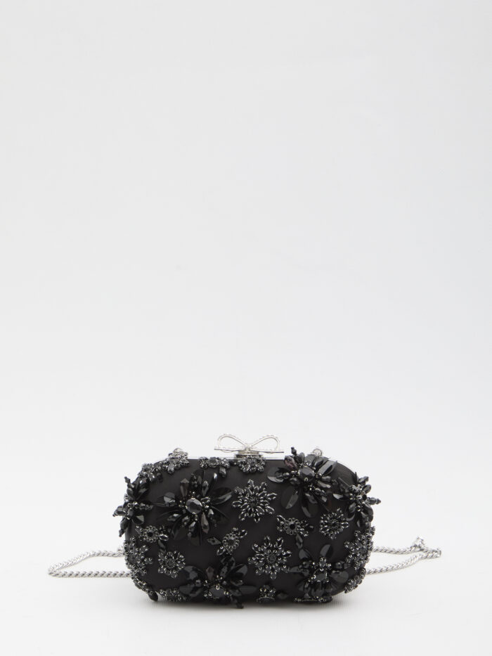 Self Portrait Floral crystal clutch bag