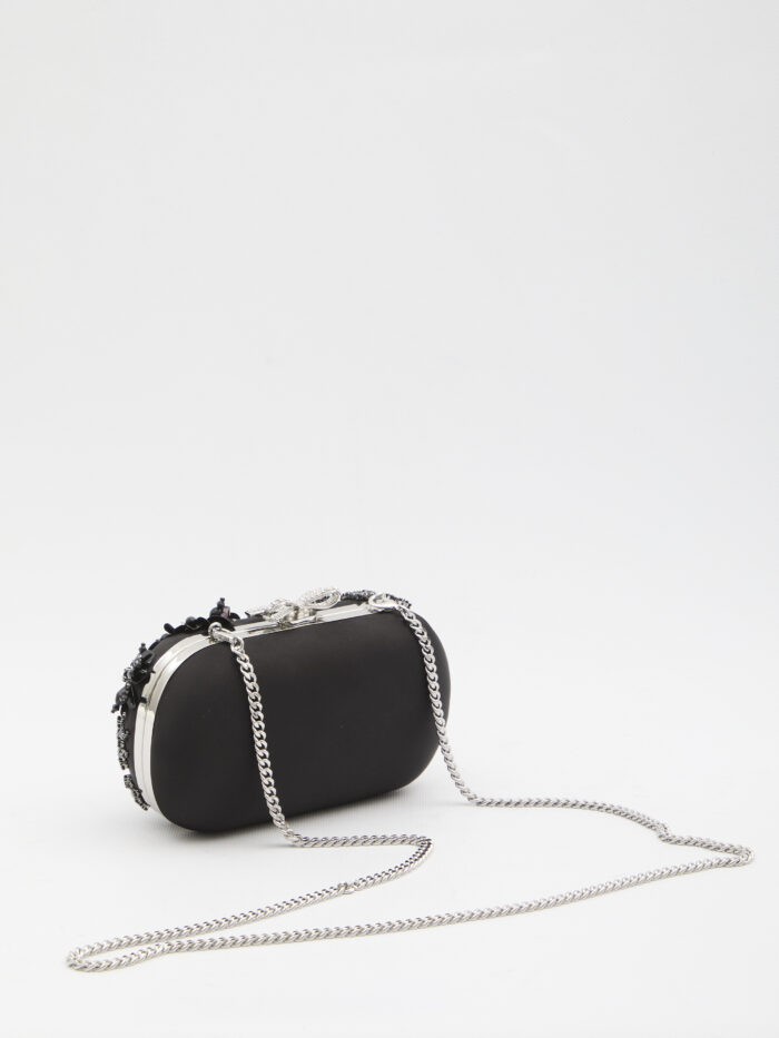 Self Portrait Floral crystal clutch bag