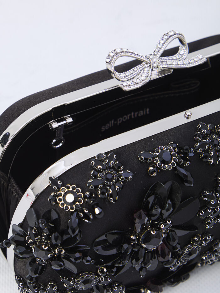 Self Portrait Floral crystal clutch bag