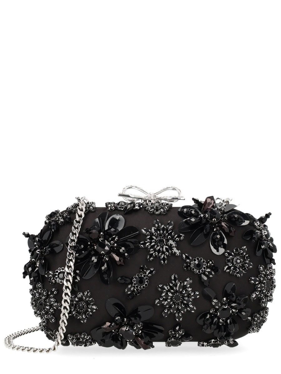 SELF-PORTRAIT "FLORAL CRYSTAL" CLUTCH BAG