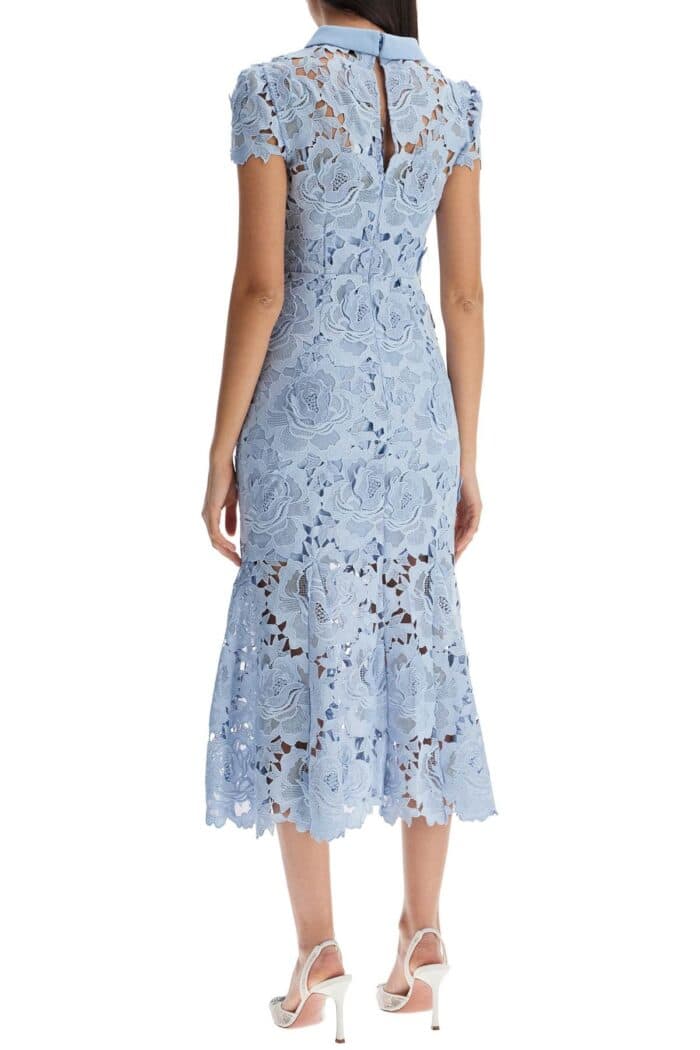 SELF PORTRAIT Floral Lace Midi Dress With Eight