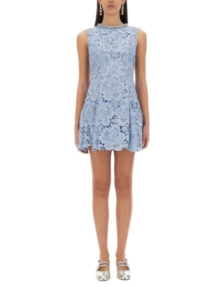 SELF-PORTRAIT FLORAL LACE MINI DRESS