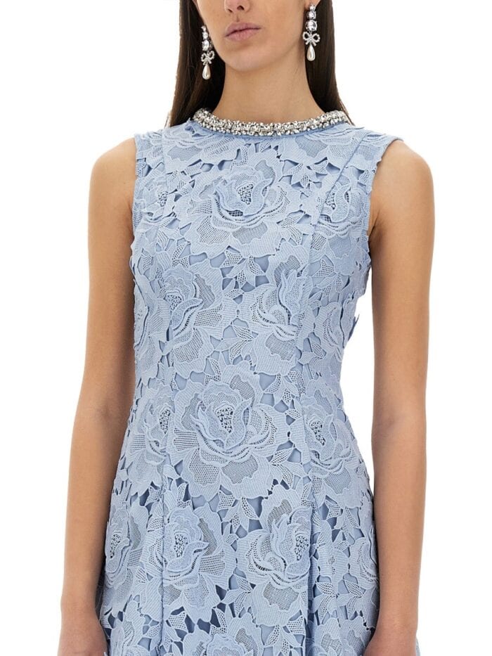 SELF-PORTRAIT FLORAL LACE MINI DRESS