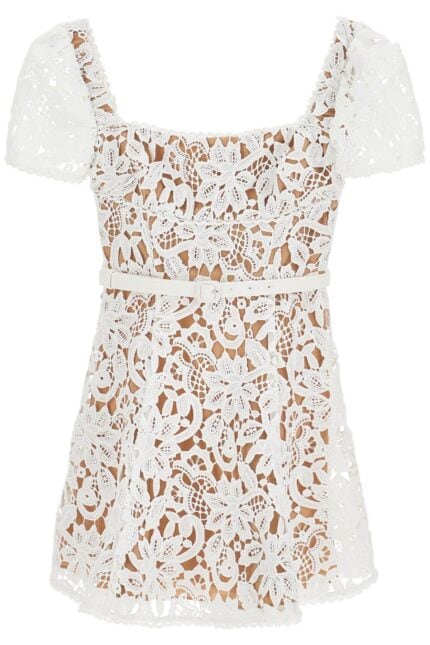 SELF PORTRAIT Floral Lace Mini Dress With Eight