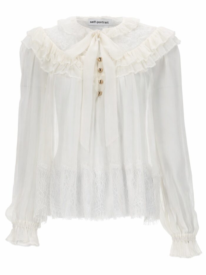 SELF-PORTRAIT GEORGETTE BLOUSE WITH RUFFLES