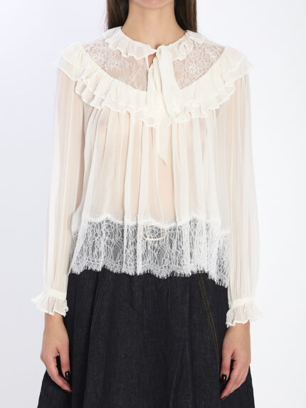 Self Portrait Georgette lace blouse
