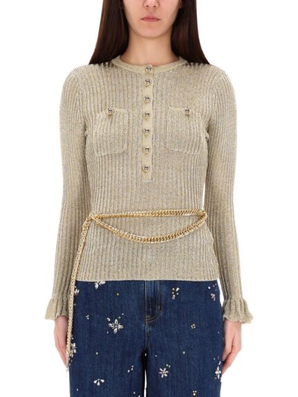 SELF-PORTRAIT "GOLD LUREX" TOP