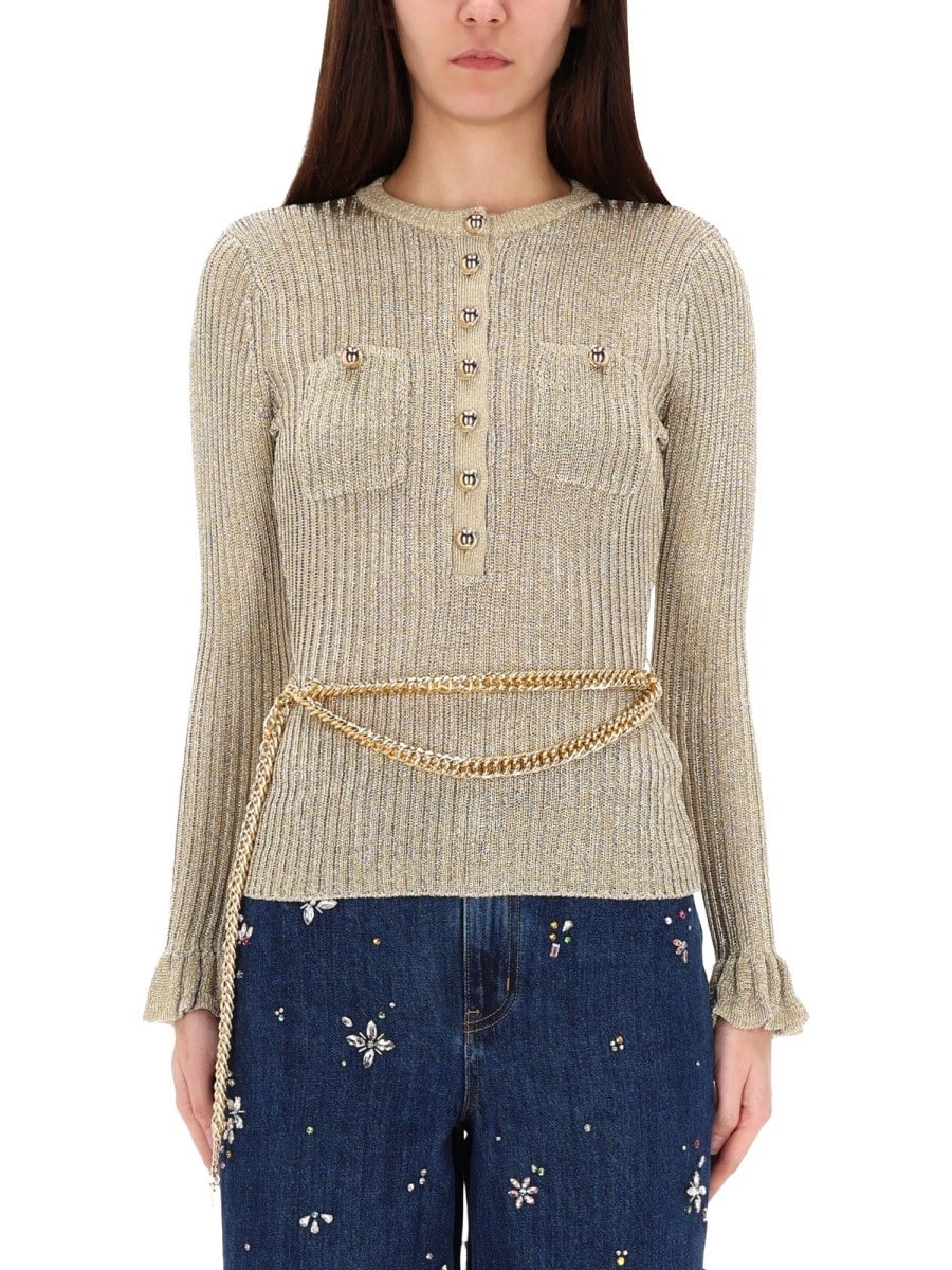 SELF-PORTRAIT "GOLD LUREX" TOP