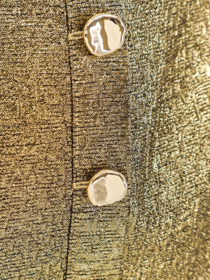 SELF PORTRAIT Gold Metallic Fabric Top