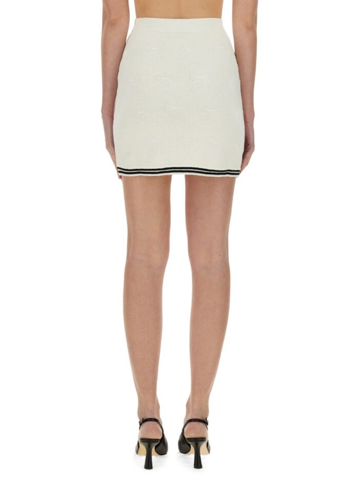 SELF-PORTRAIT JACQUARD SKIRT WITH BOW
