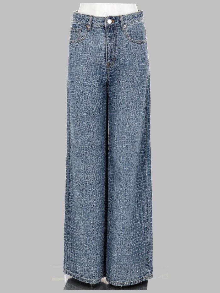SELF-PORTRAIT JEANS CON STRASS EFFETTO COCCODRILLO