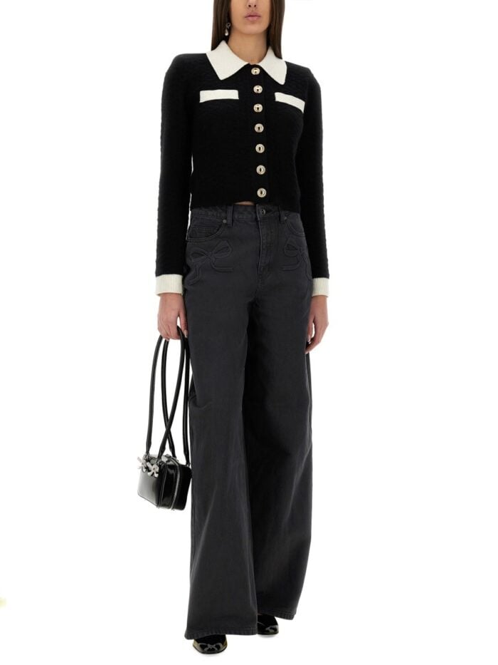 SELF-PORTRAIT JEANS WITH BOW MOTIF