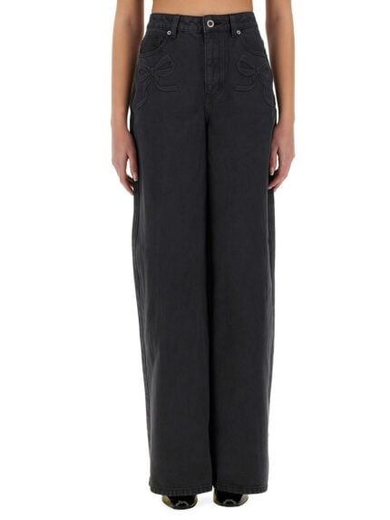 SELF-PORTRAIT JEANS WITH BOW MOTIF