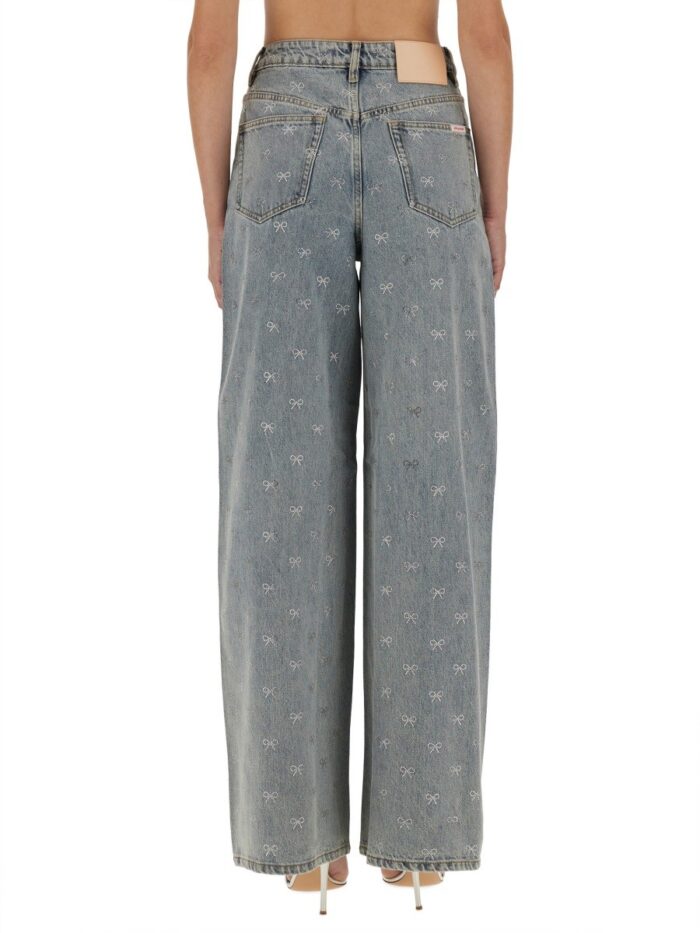 SELF-PORTRAIT JEANS WITH RHINESTONE BOWS