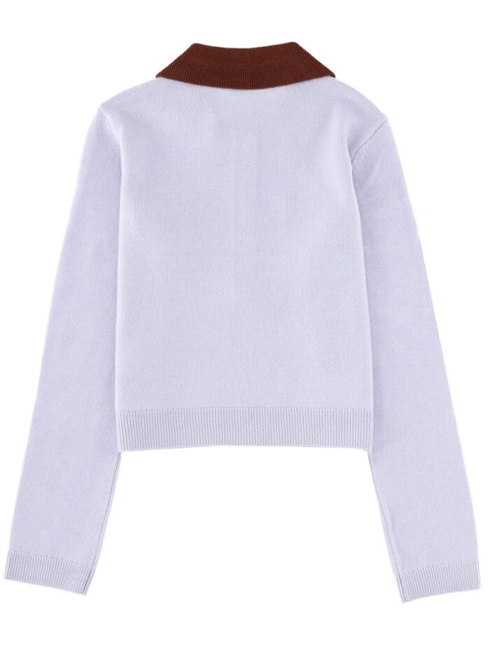 SELF-PORTRAIT JERSEY WITH CONTRASTING COLLAR