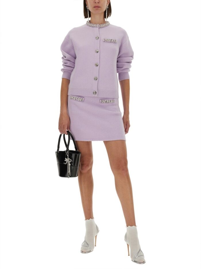 SELF-PORTRAIT KNITTED CARDIGAN WITH CRYSTALS