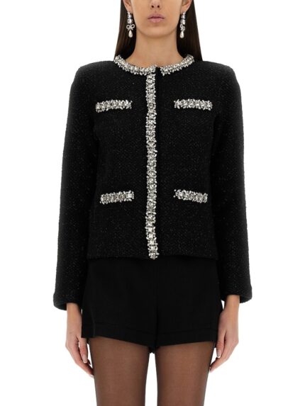 SELF-PORTRAIT KNITTED CARDIGAN WITH SEQUINS