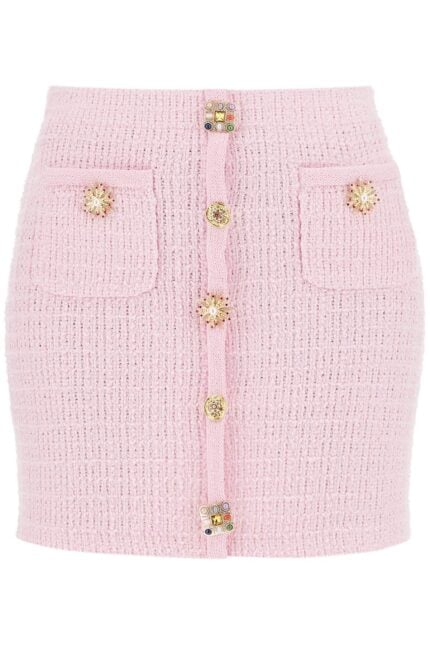 SELF PORTRAIT "knitted Mini Skirt With Jewel Buttons