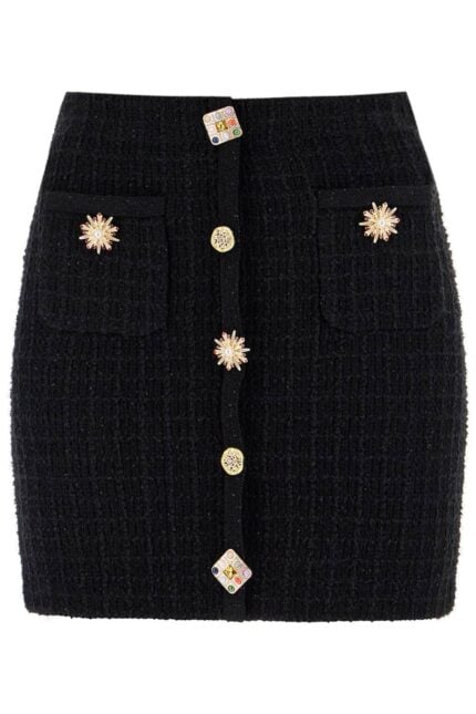 SELF PORTRAIT "knitted Mini Skirt With Jewel Buttons