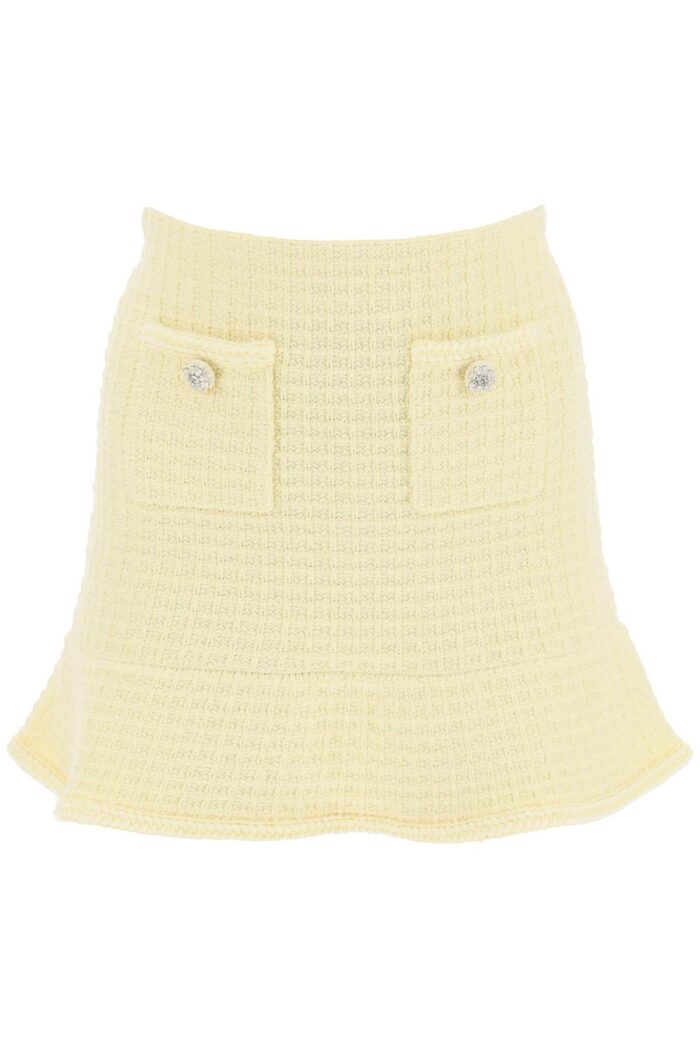 SELF PORTRAIT 'knitted Mini Skirt With Jewel Buttons