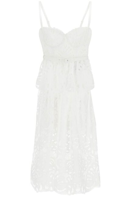 SELF PORTRAIT Lace Bustier Dress With Belt