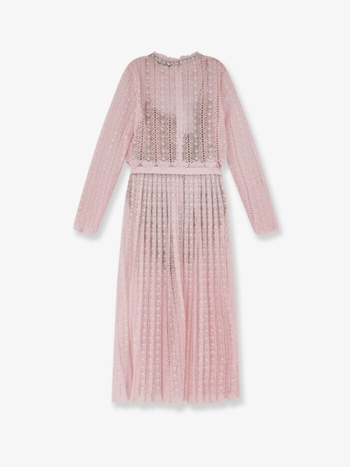 SELF PORTRAIT Lace Long Dress With Belt