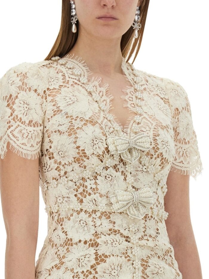 SELF-PORTRAIT LACE MIDI DRESS
