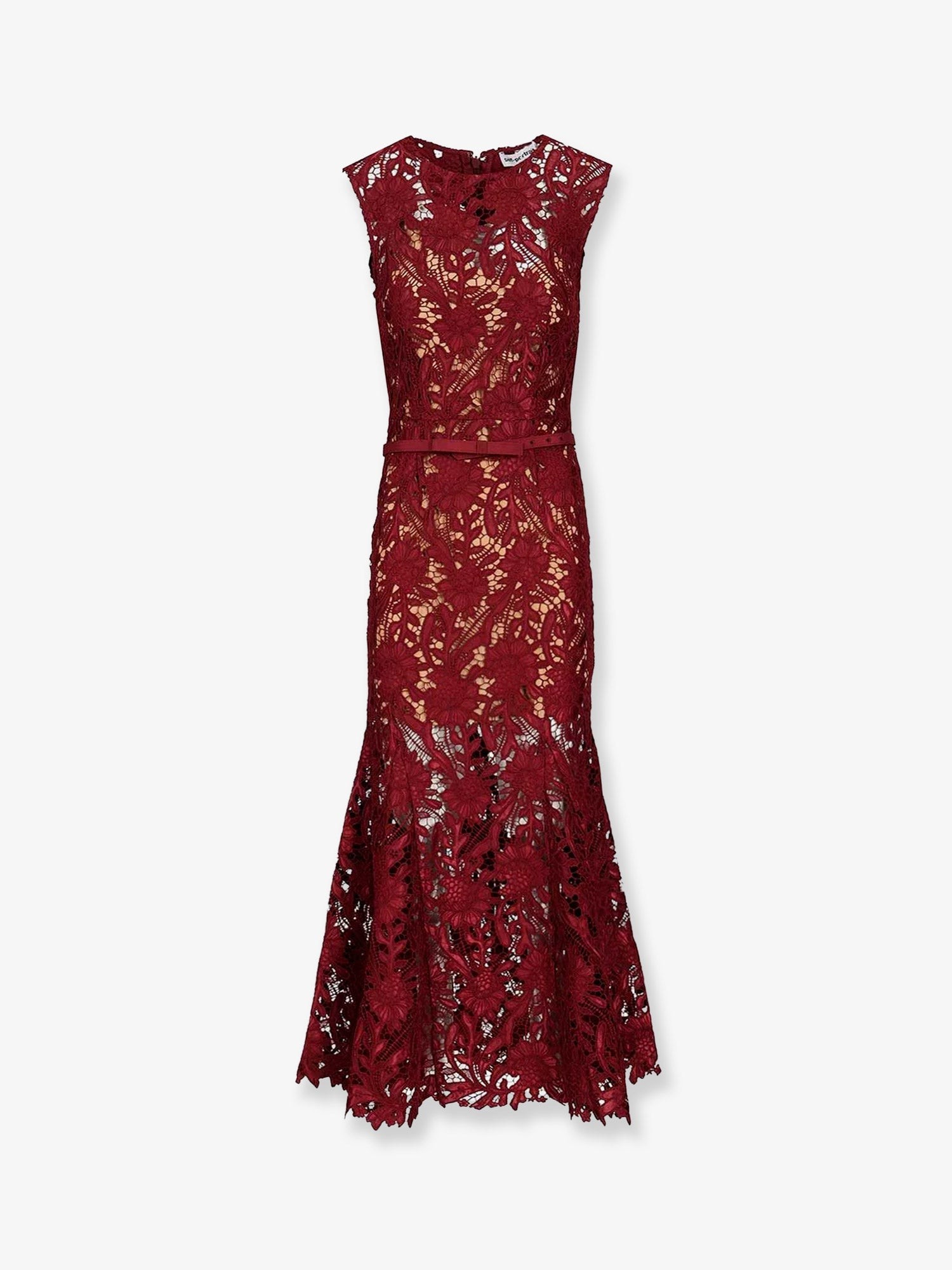 SELF PORTRAIT Lace Midi Dress With Belt