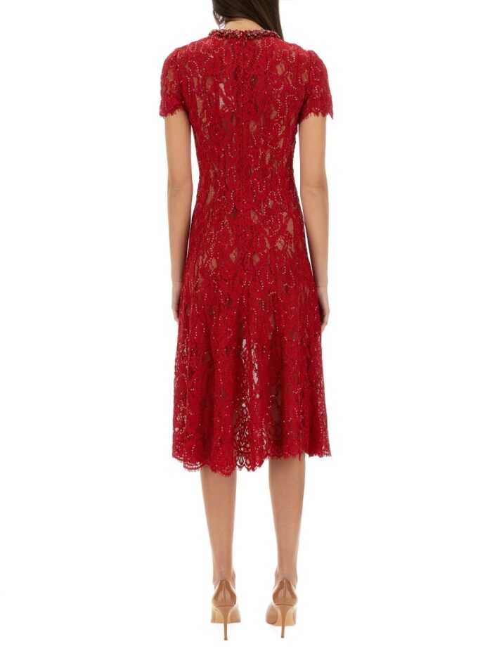 SELF-PORTRAIT LACE MIDI DRESS WITH SEQUINS