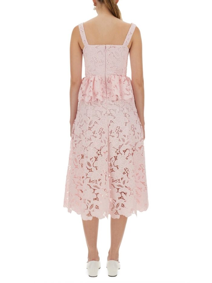 SELF-PORTRAIT LACE MIDI PEPLUM DRESS