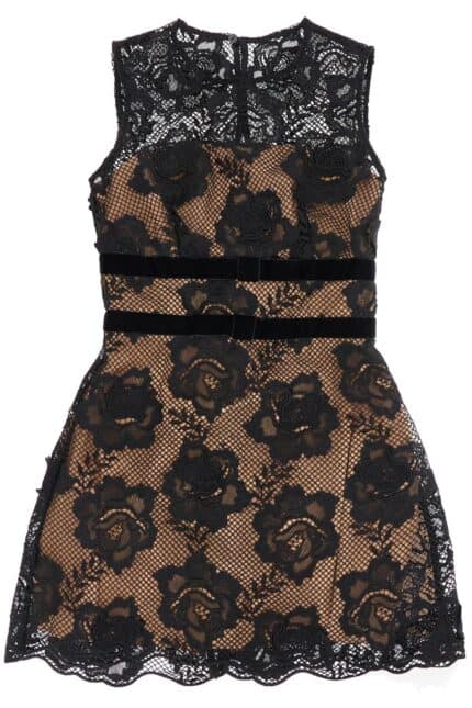 SELF PORTRAIT Lace Mini Dress With Bows