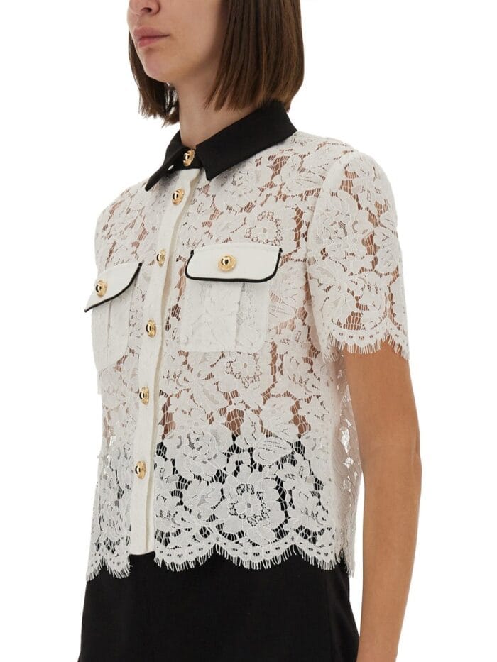 SELF-PORTRAIT LACE TOP WITH COLLAR