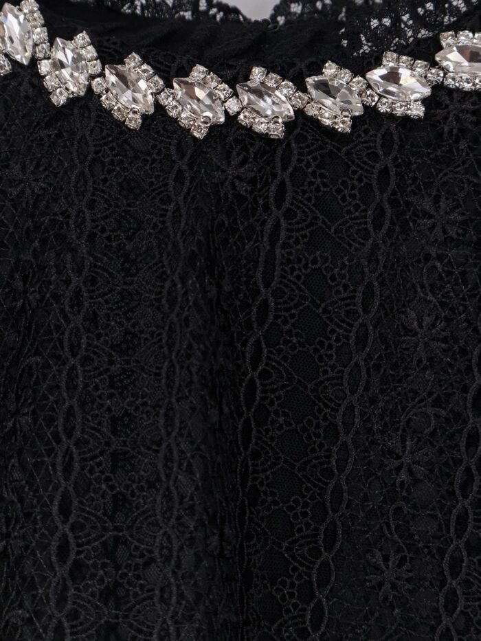 SELF PORTRAIT Lace Top With Rhinestones