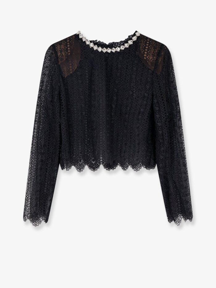 SELF PORTRAIT Lace Top With Rhinestones