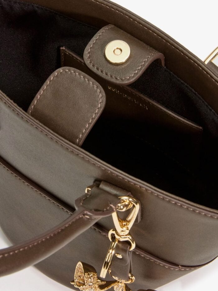 SELF PORTRAIT Leather Shoulder Bag With Iconic Charm