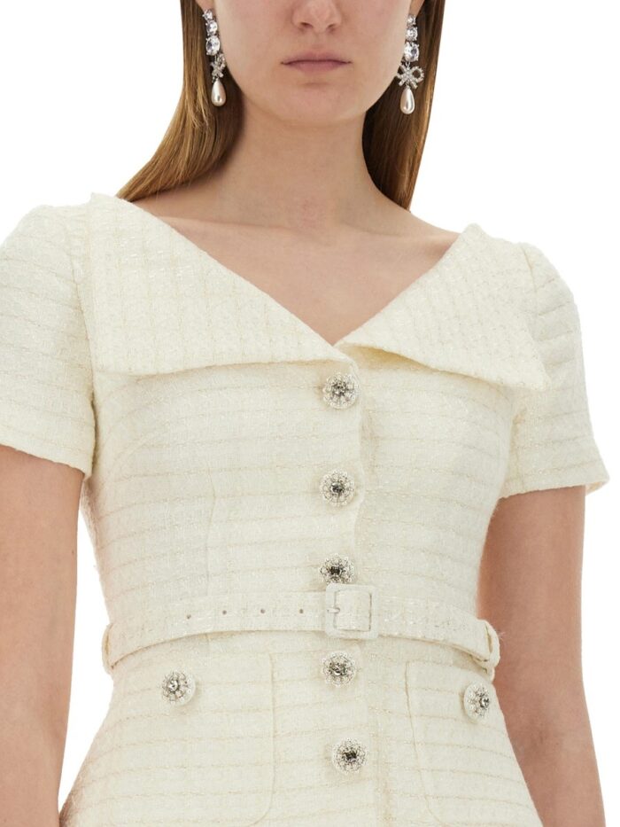 SELF-PORTRAIT LONG BOUCLE DRESS