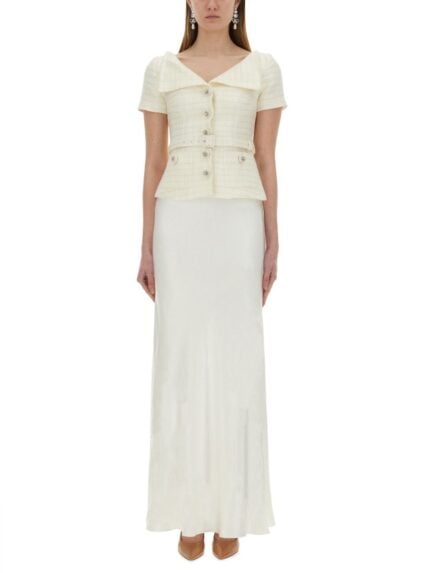 SELF-PORTRAIT LONG BOUCLE DRESS