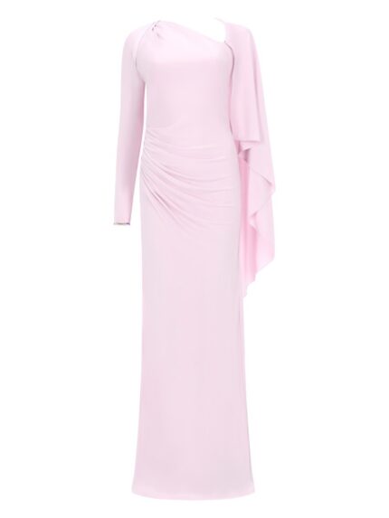 SELF-PORTRAIT LONG DRAPED DRESS