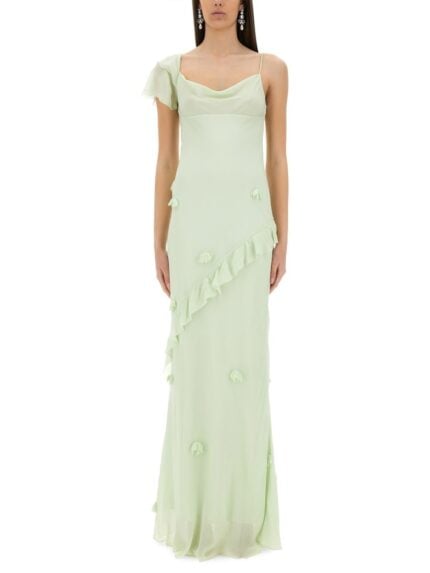 SELF-PORTRAIT LONG DRESS WITH FLORAL APPLIQUÉS