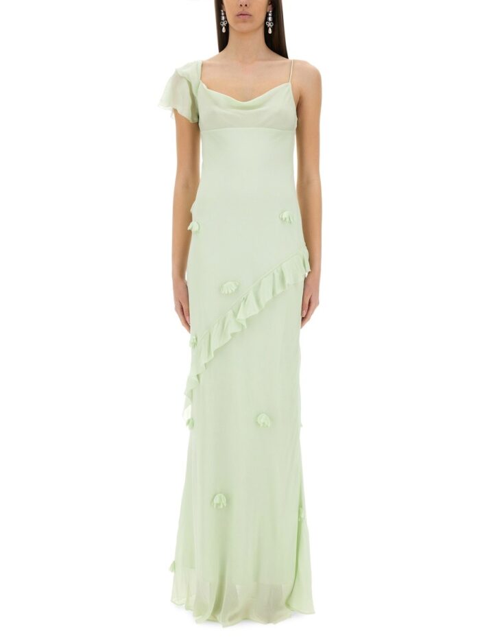 SELF-PORTRAIT LONG DRESS WITH FLORAL APPLIQUÉS