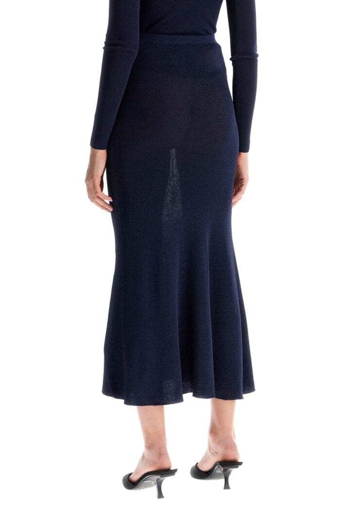 SELF PORTRAIT Long Lurex Knit Skirt