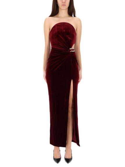 SELF-PORTRAIT LONG VELVET DRESS