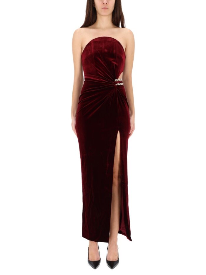 SELF-PORTRAIT LONG VELVET DRESS