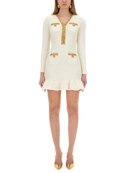SELF-PORTRAIT LUREX KNIT MINI DRESS
