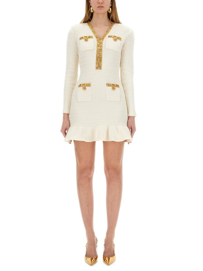 SELF-PORTRAIT LUREX KNIT MINI DRESS