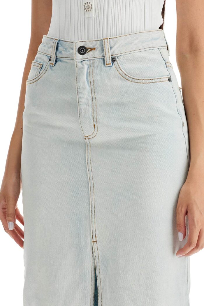 SELF PORTRAIT Maxi Denim Skirt In Seven