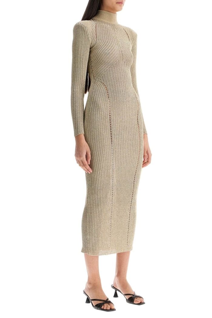 SELF PORTRAIT Maxi Lurex Knit Dress In